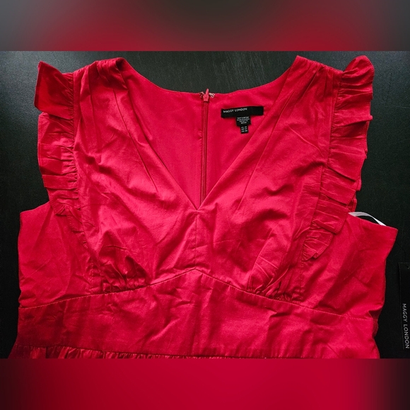 NWT - Maggie London V-Neck Sleeveless  Cotton Stretch Maxi Dress - Size 18W - Picture 7 of 11